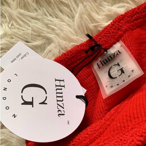 New Hunza g Juno twisted bikini set in hot pink/red one size - Picture 5 of 11